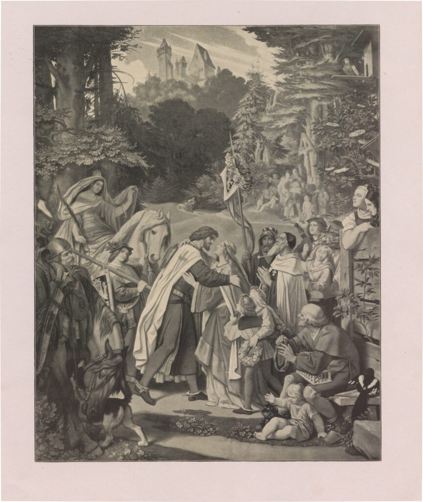 Moritz von Schwind:
Die Rückkehr des Grafen von Gleichen,
Öl auf Leinwand, 1864